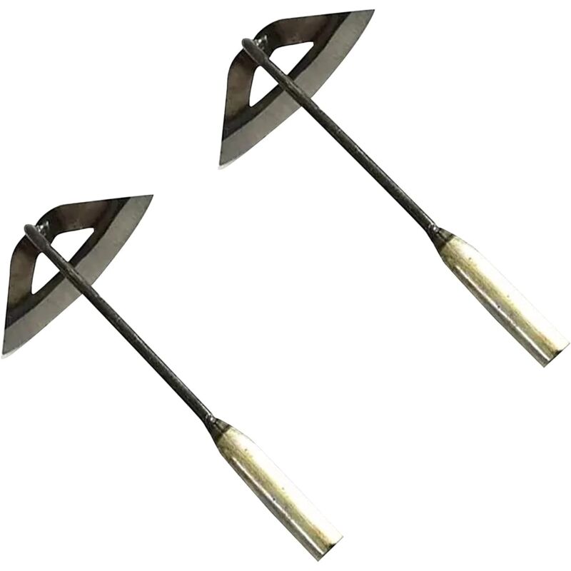 foto del prodotto ymyny crediri 2 cheek hollow hoe giardinaggio rastrello a mano in acciaio temprato coltivazione di erbacce coltivazione di verdure strumento di