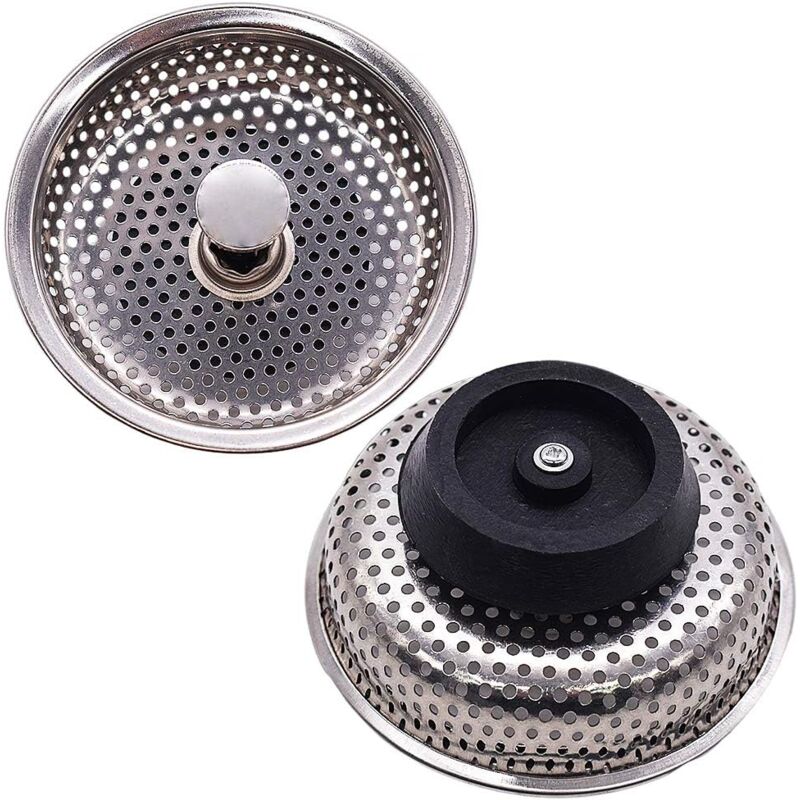 foto del prodotto ymyny crediri 2 confezioni di filtri per lavello in acciaio inox per lavello da cucina, diametro 85 mm