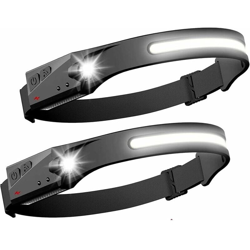 foto del prodotto ymyny crediri 2 pack lampada frontale a led con sensore cob xpe potente 5 modalit torcia frontale ricaricabile tramite usb impermeabile