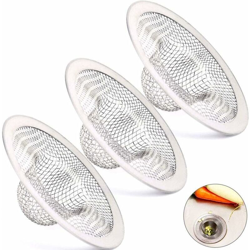 foto del prodotto ymyny crediri 3 confezioni di raccoglicapelli in acciaio inox, filtro per doccia, filtro per lavandino, filtro per lavandino da 7 cm, filtro per