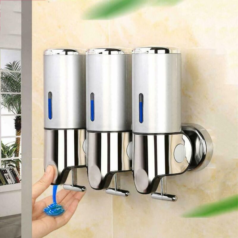 foto del prodotto ymyny crediri 3 x 500ml distributore di sapone a parete, distributore di sapone liquido per shampoo, contenitore per lozione per shampoo e doccia