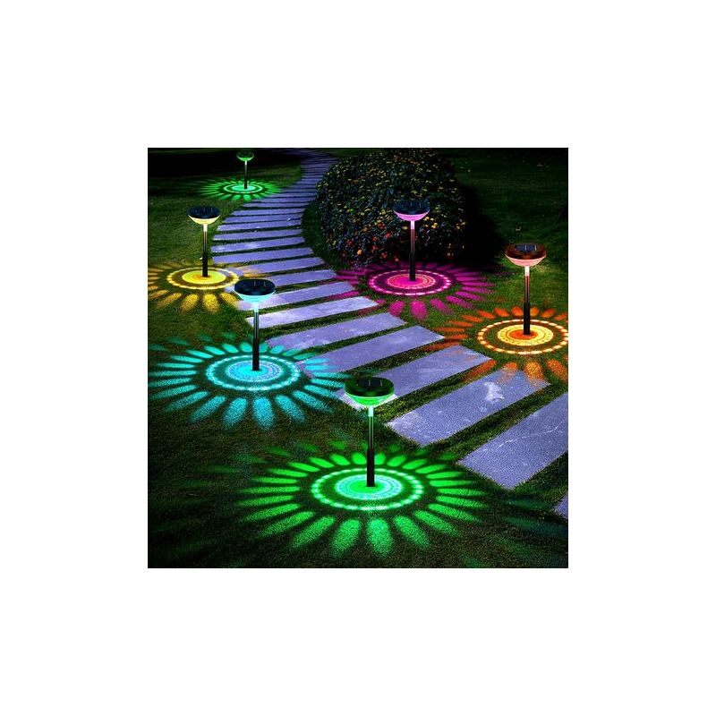foto del prodotto ymyny crediri 4 confezioni di luci solari per vialetti, luci solari a led per esterni che cambiano colore bianco caldo, luci solari impermeabili