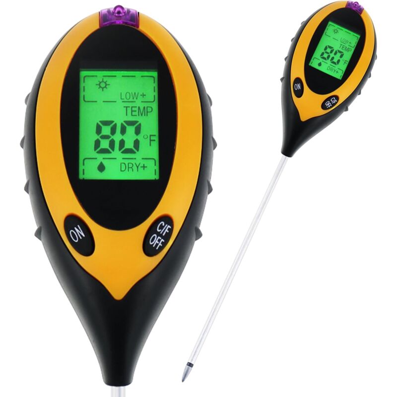 foto del prodotto ymyny crediri 4 in 1 strumento di analisi digitale del terreno per interni ed esterni tester di ph acidit luce solare umidit temperatura per