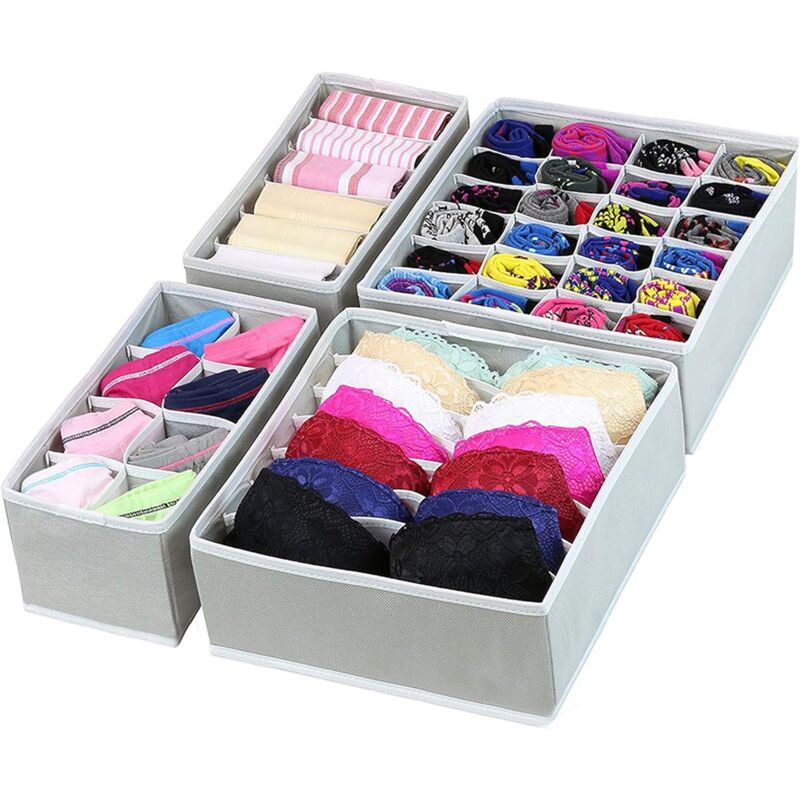 foto del prodotto ymyny crediri 4 pezzi organizer per cassetti biancheria intima organizer per armadio scatole portaoggetti in tessuto per divisori per cassetti