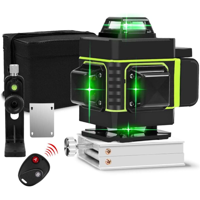 foto del prodotto ymyny crediri 4d laser level con luce verde, 16 linee autolivellanti strumento per piastrelle da parete, 4 x 360 ad alta precisione orizzontale e