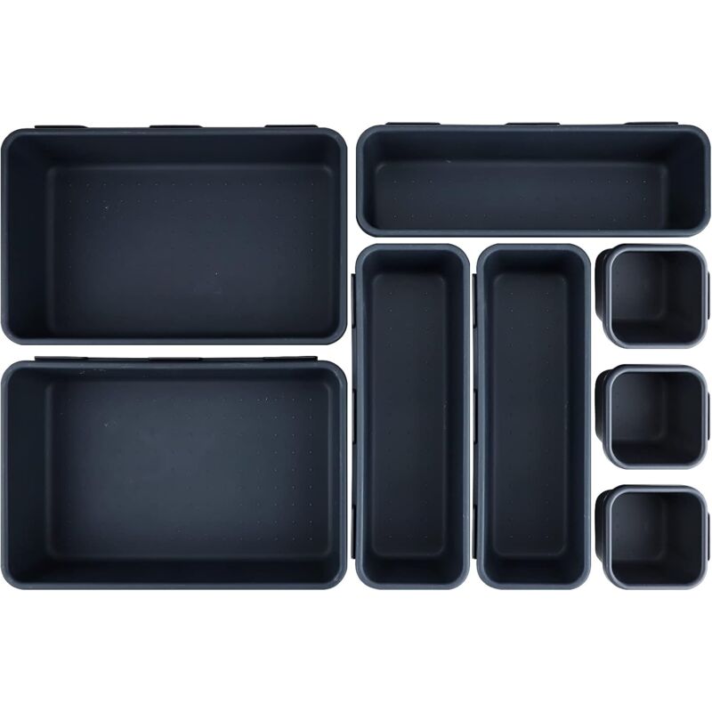 foto del prodotto ymyny crediri 8 pezzi organizer per cassetti scrivania divisori per cassetti in plastica divisori per cassetti con contenitori di stoccaggio di 3