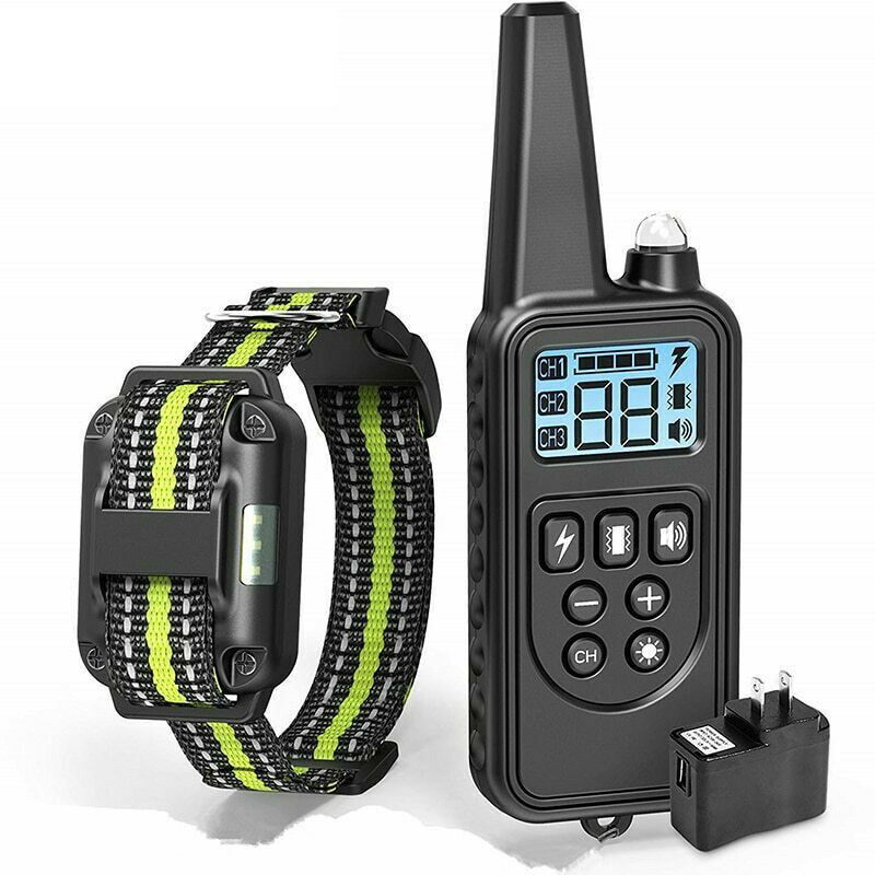 foto del prodotto ymyny crediri 800m collare elettrico per addestramento cani con display lcd, collari per animali domestici con telecomando, ricaricabile e