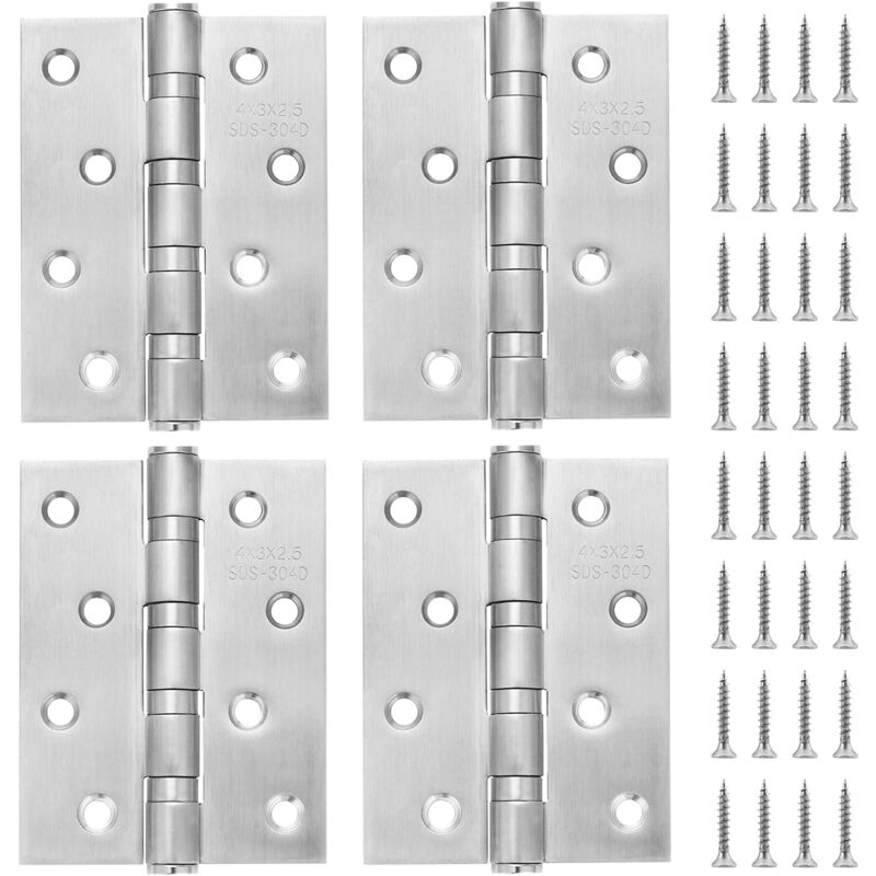foto del prodotto ymyny crediri confezione da 4 cerniere per porte in acciaio inossidabile da 4 con viti spesse 2,5 mm