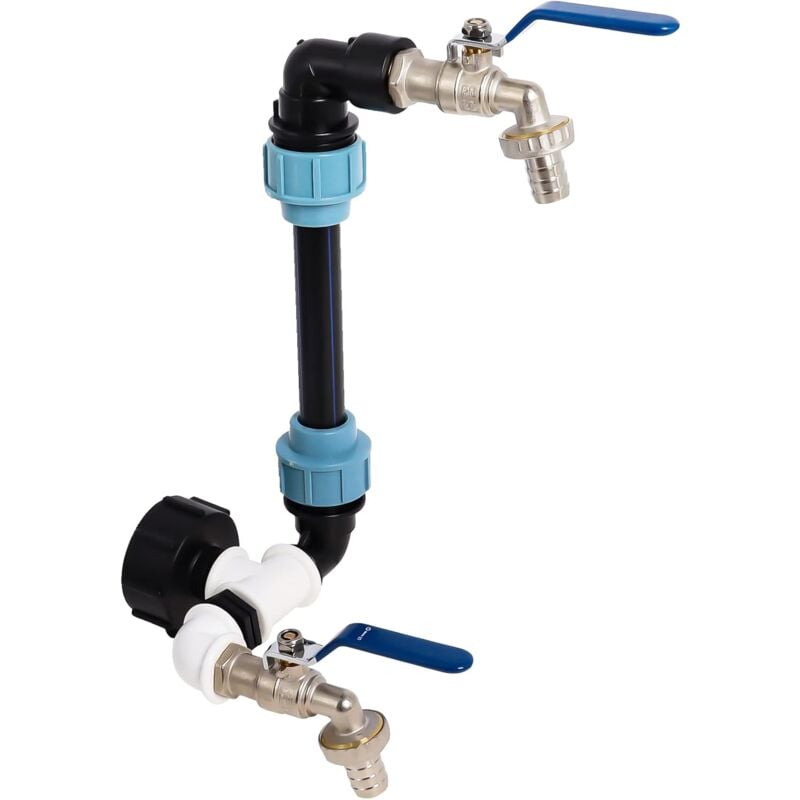 immagine 0 del prodotto ymyny crediri ibc collo d oca con raccordo s60x6 rubinetto da 3 4 , kit di collegamento ibc per serbatoio di acqua piovana da 1000 litri ciascuno