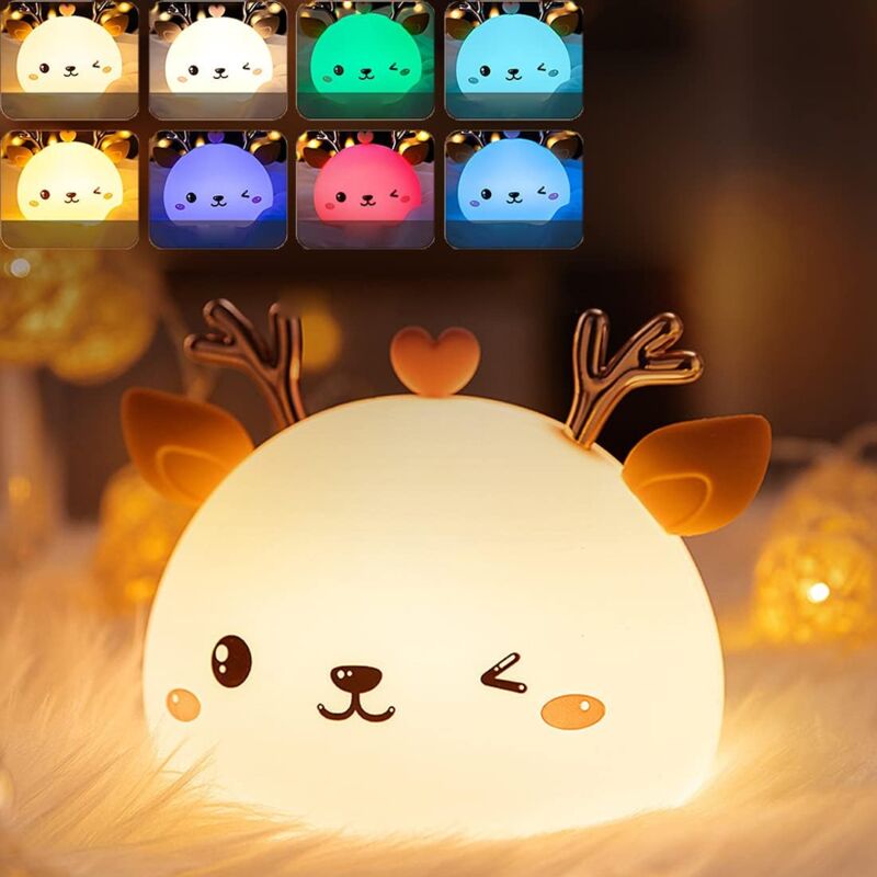 foto del prodotto ymyny crediri luce notturna a led per bambini a forma di cervo luce notturna portatile per bambini