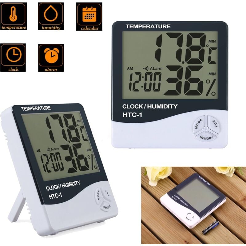 foto del prodotto ymyny crediri packages lcd digital igrometro termometro misuratore di umidit orologio interno 50 c 70 c, 10 99 rh