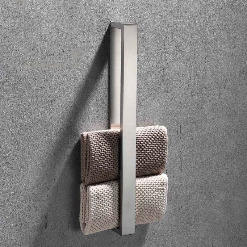 foto del prodotto ymyny crediri portasciugamani da bagno senza foratura, portasciugamani verticale da parete in acciaio inox argento 