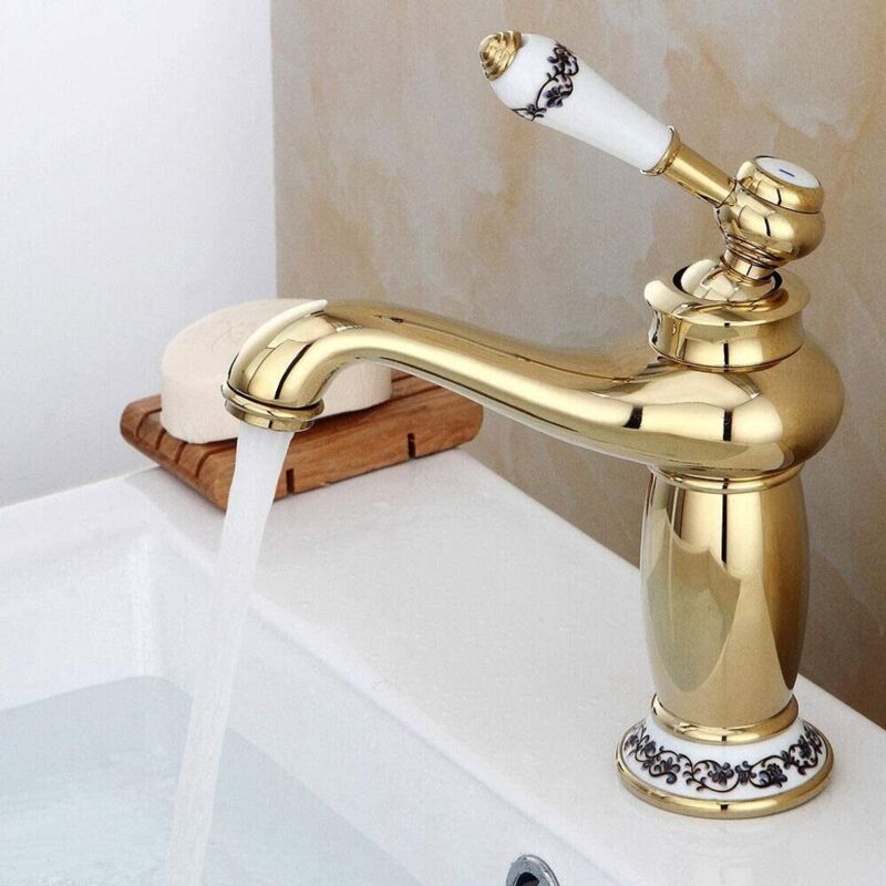foto del prodotto ymyny crediri retro gold rubinetto per lavello da cucina miscelatore per bagno miscelatore monocomando per lavello da cucina