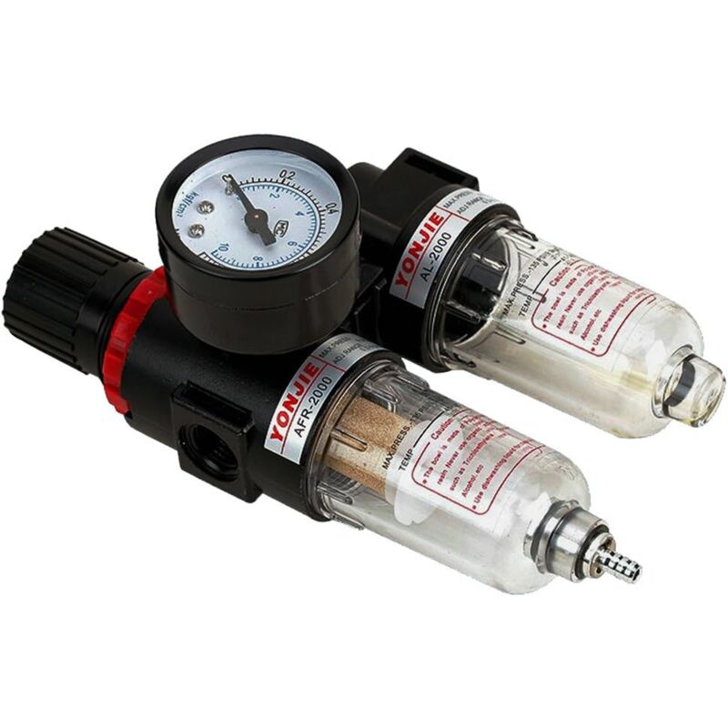 foto del prodotto ymyny crediri riduttore di pressione con manometro, unit di manutenzione 1 4, separatore acqua aria compressa, regolatore pressione compressore,