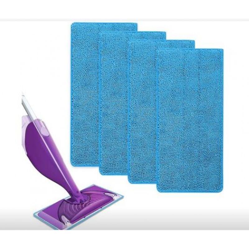 foto del prodotto ymyny crediri riutilizzabile per i mop in microfibra swiffer wetjet spray per la pulizia dei pavimenti. 4 panni gauzhini di ricambio blu set da