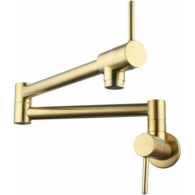foto del prodotto ymyny crediri rubinetto da cucina estraibile a parete, rubinetto da cucina estraibile in ottone, rubinetto telescopico per acqua fredda a doppia