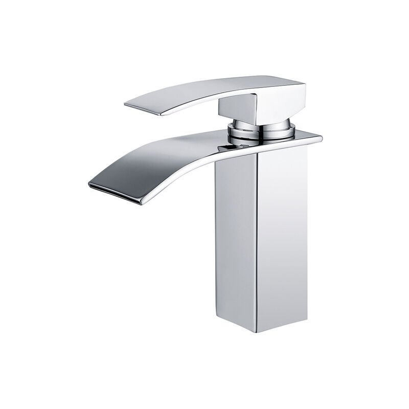 foto del prodotto ymyny crediri rubinetto per lavabo a cascata in ottone, miscelatore per bagno, cromato, design moderno a due vie
