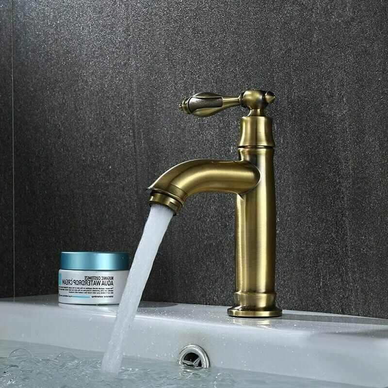 foto del prodotto ymyny crediri rubinetto per lavabo in rame antico europeo rubinetto per lavabo retr rubinetto in bronzo verde rubinetto singolo per acqua fredda