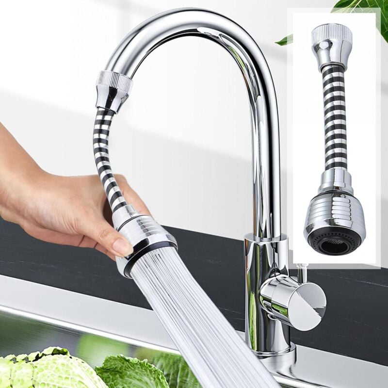 foto del prodotto ymyny crediri spruzzatore flessibile per rubinetto da cucina a 360 gradi, ugello per rubinetto, sostituzione della testa del rubinetto della