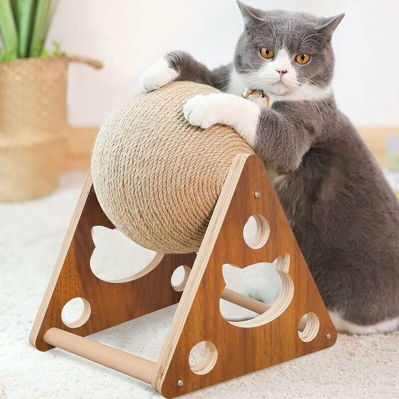 foto del prodotto ymyny crediri tiragraffi per gatti, pallina tiragraffi in sisal naturale, tiragraffi per gatti con pallina