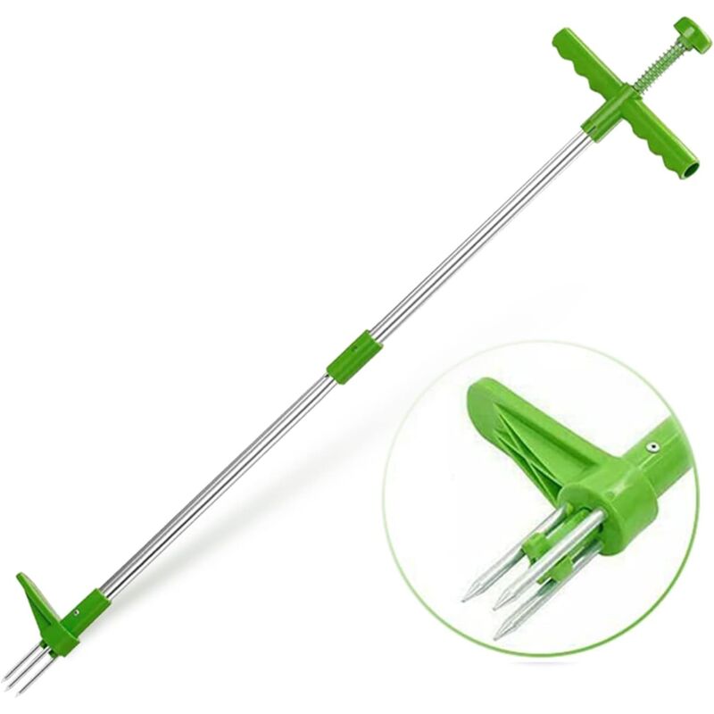 foto del prodotto ymyny crediri weed extractor, utensile manuale in piedi per diserbo, utensile per diserbo da giardino lungo 99 cm con 3 artigli in acciaio