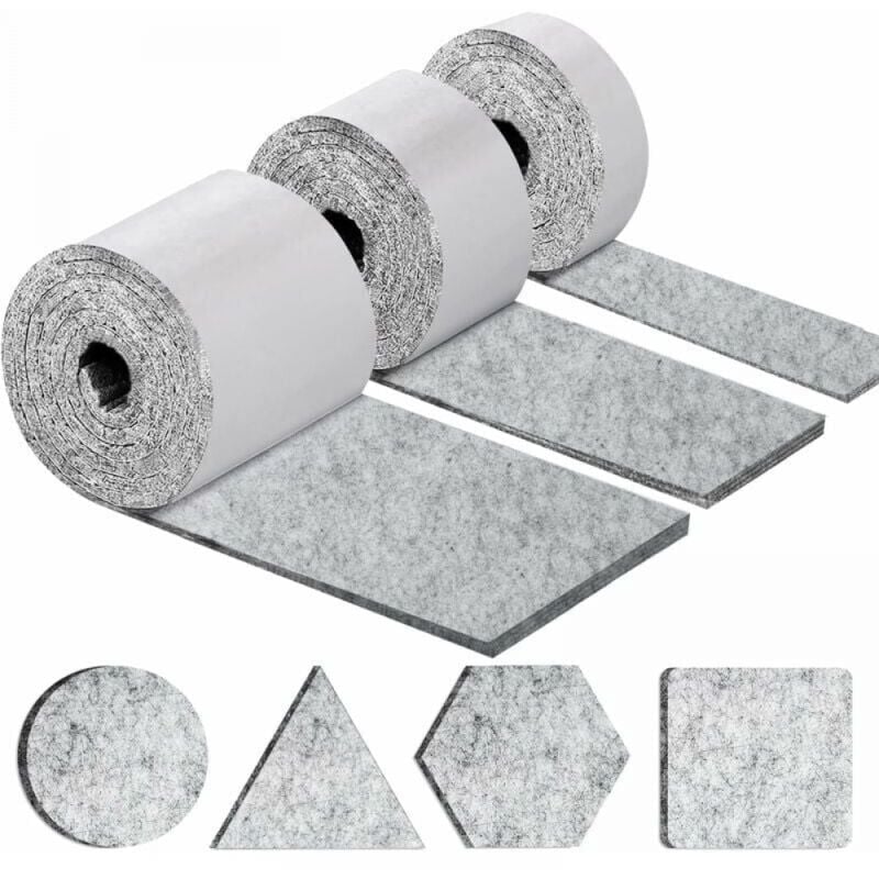 foto del prodotto ymyny cuscinetti autoadesivi per mobili, cuscinetti per sedie per mobili, 3 rotoli 100x10 cm 100x5 cm 100x2 cm , feltrini per sedie spessi 4 mm