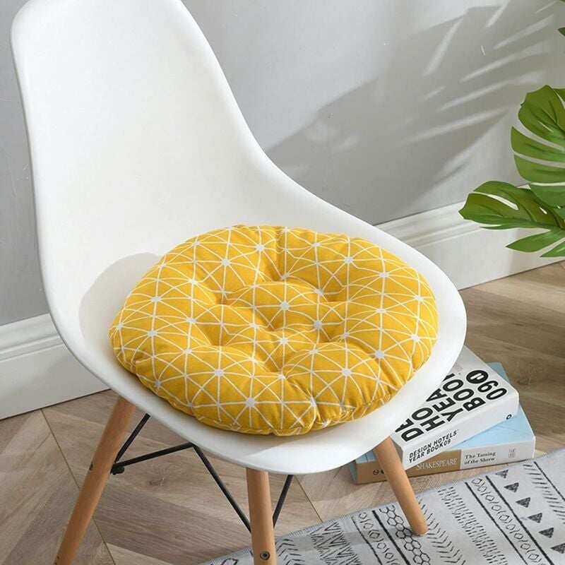 foto del prodotto ymyny cuscini per sedia set di 6 cuscini per sedia, cuscini decorativi per sedia, cuscini da giardino, cuscini rotondi spessi, diametro 40 cm