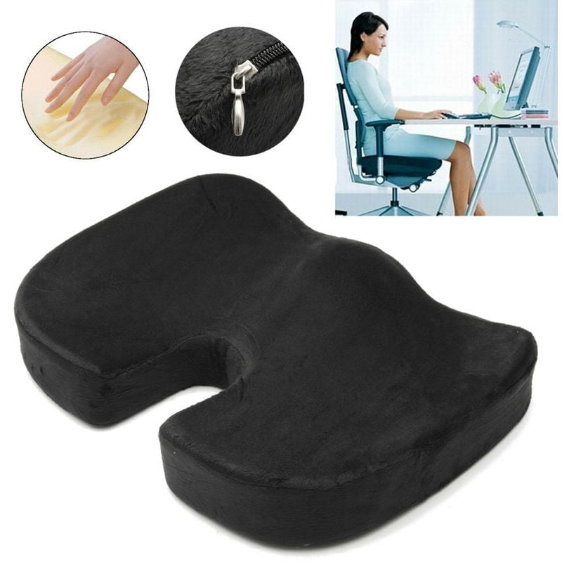 foto del prodotto ymyny cuscino lombare in memory foam supporto per la schiena seggiolino auto sedia cuscino per casa ufficio nero ortopedico coccige