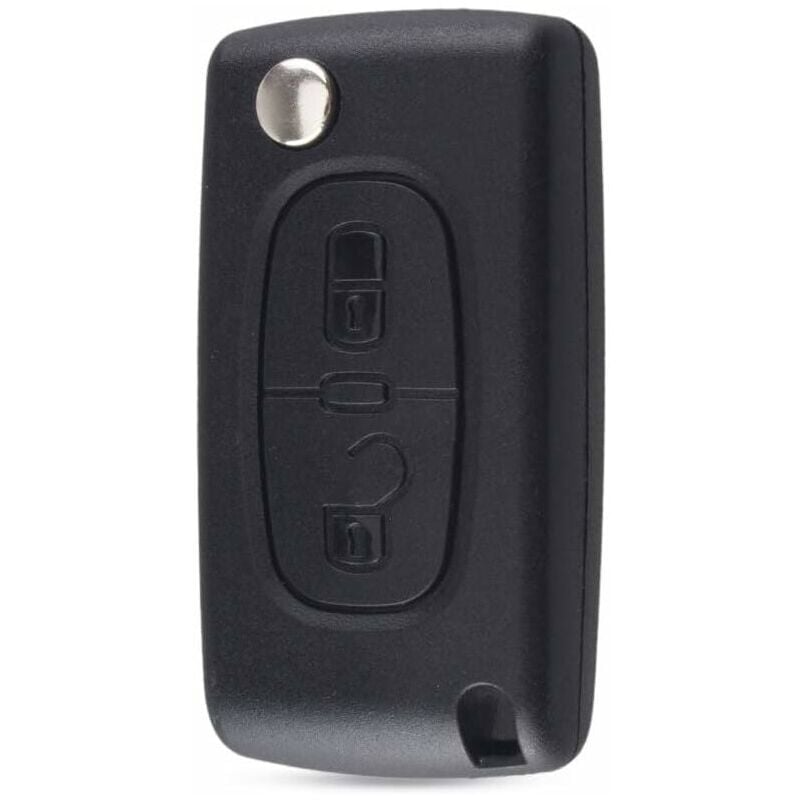 foto del prodotto ymyny custodia per chiave crediri compatibile con peugeot 107 207 307 308 407 2 pulsanti ce0536 lama senza scanalatura batteria in alloggiamento