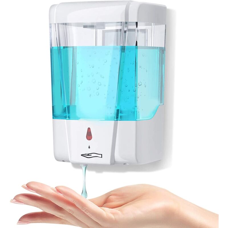 foto del prodotto ymyny distributore automatico di sapone da parete crediri, distributore di gel liquido senza contatto da 700 ml con sensore a infrarossi per