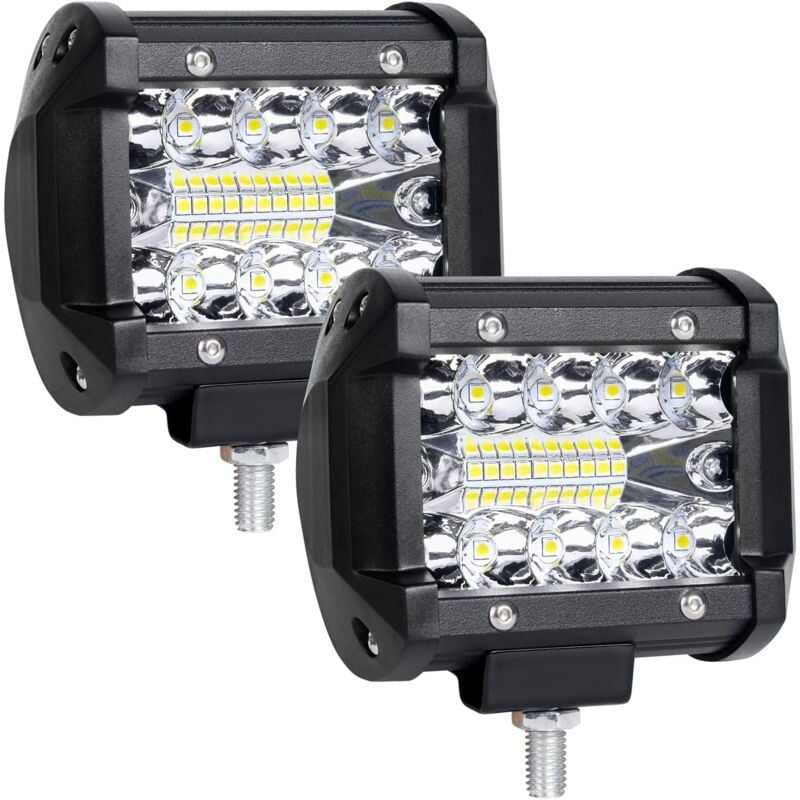foto del prodotto ymyny faro da lavoro a led da 60 w, 2 pezzi 4 in 6000 k 5000 lm 9 v 30 v faro a led ip65 impermeabile faro da lavoro a led a lungo raggio, faro
