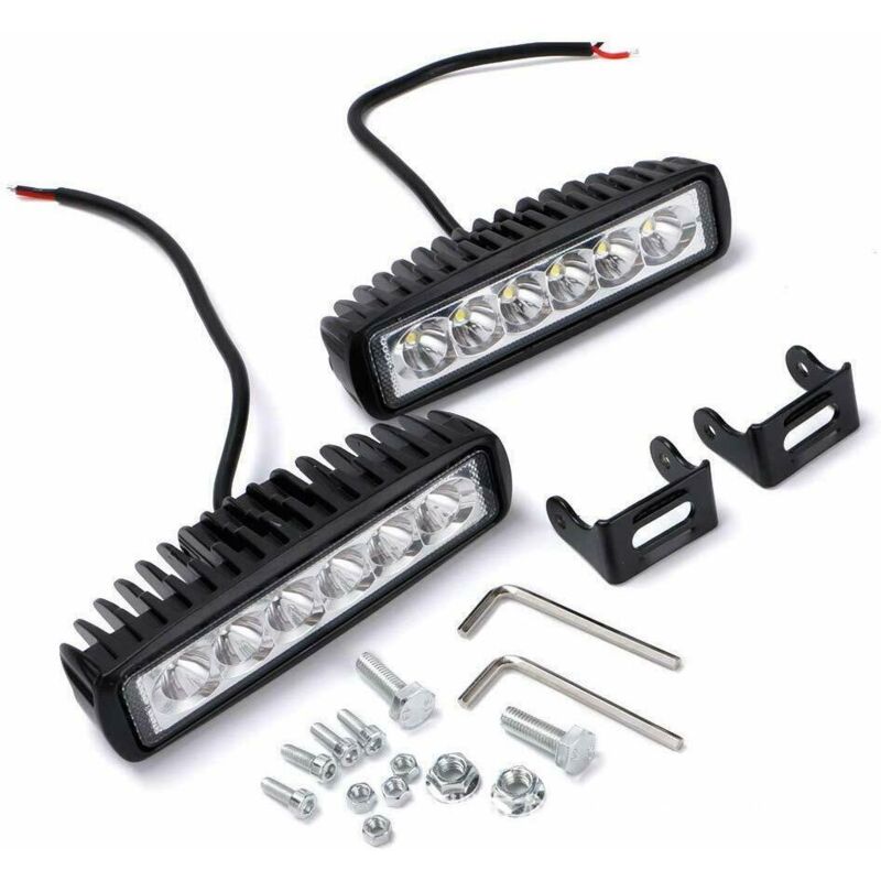 foto del prodotto ymyny faro led 12v 24v, 2 pezzi 18w 16cm proiettore spot luce di lavoro a led a lungo raggio faro led per motocicletta barra per auto luci di