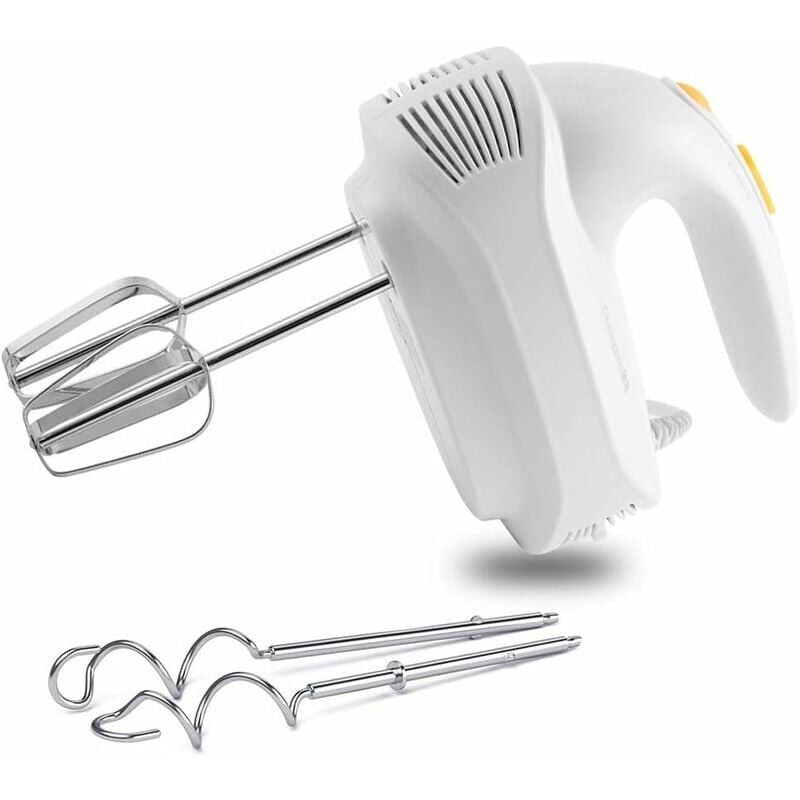 foto del prodotto ymyny frullatore elettrico potente frusta da cucina portatile, versatile, silenzioso, 5 velocit , 2 fruste e 2 ganci per impastare in acciaio