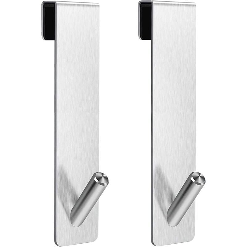 foto del prodotto ymyny ganci per porta doccia 2 pezzi ganci per asciugamani senza diamanti, ganci per porta doccia in vetro senza cornice argento 7 pollici 