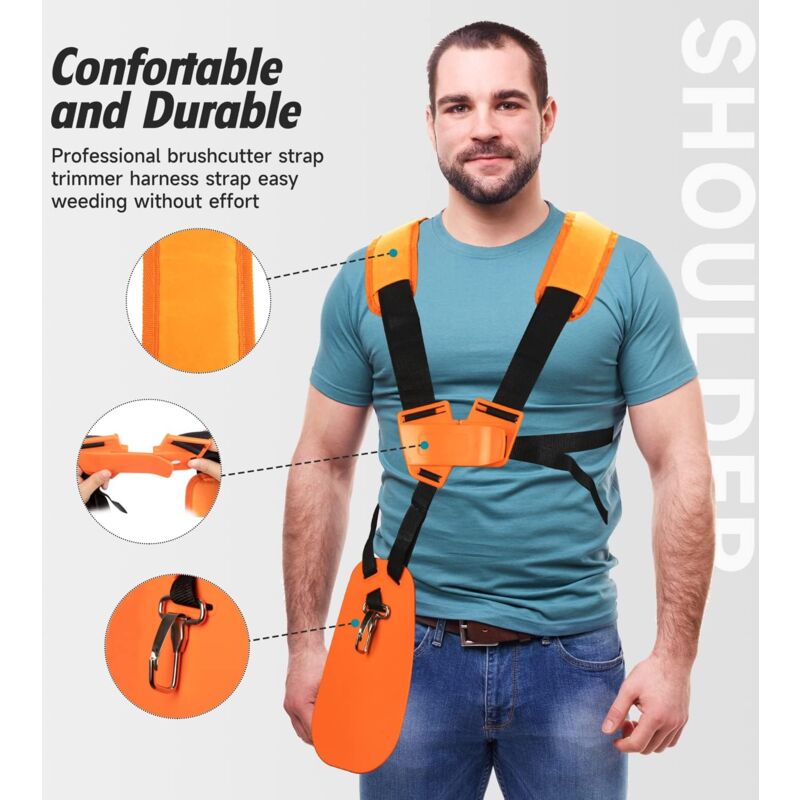 foto del prodotto ymyny imbracatura per decespugliatore doppia tracolla per decespugliatore e motosega, compatibile con decespugliatori stihl serie fs, km,