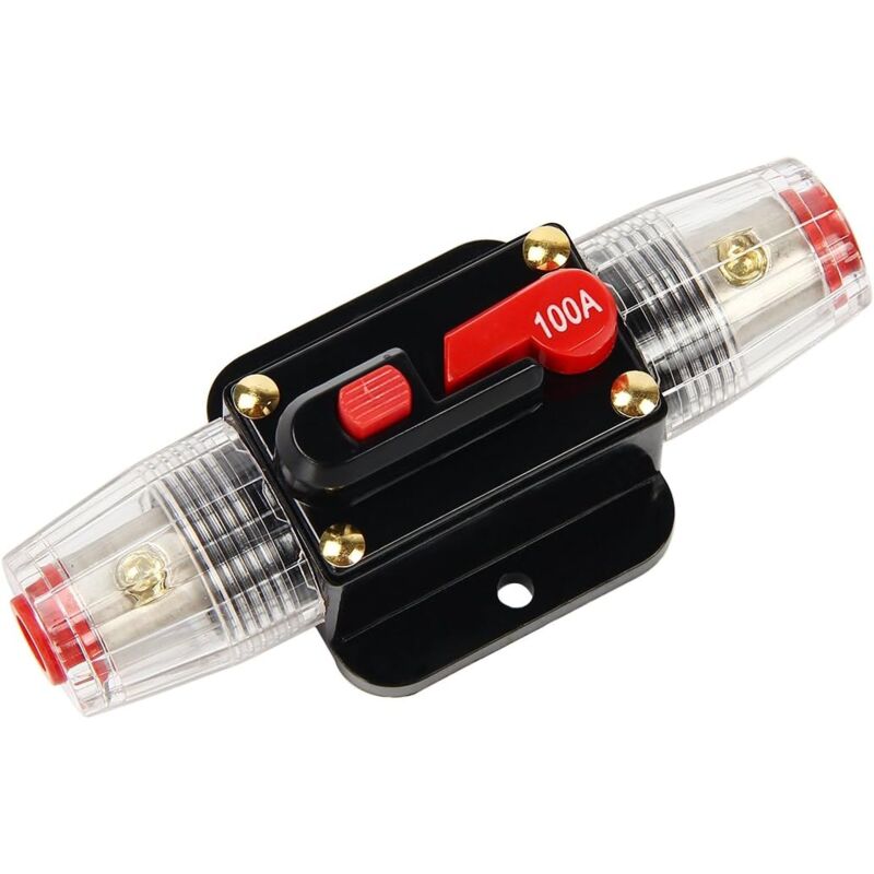 foto del prodotto ymyny interruttore automatico per auto crediri latinaric 12v 24v dc con interruttore di ripristino manuale del fusibile 100a 