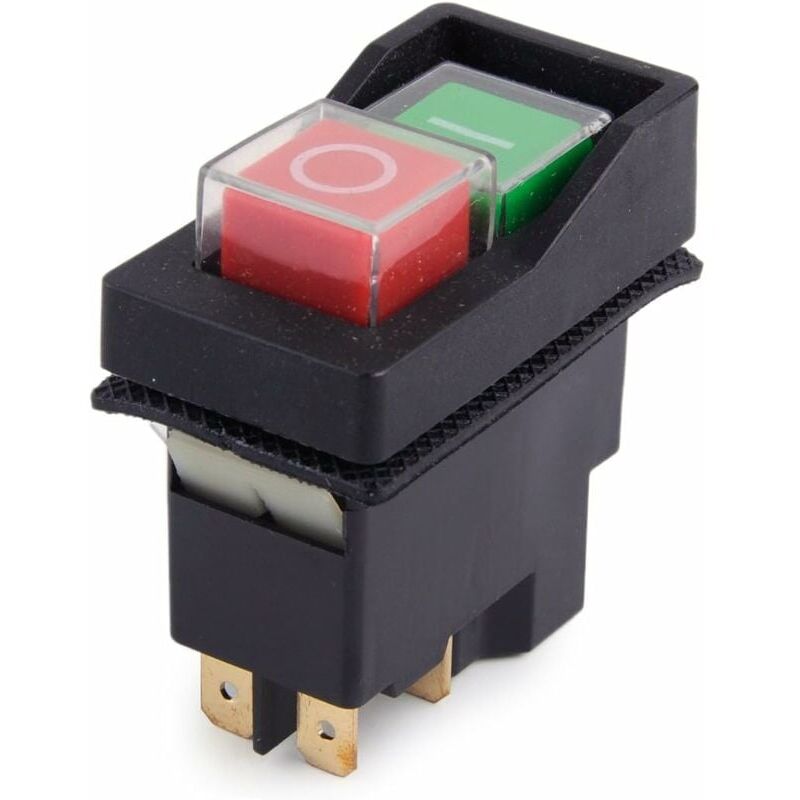 foto del prodotto ymyny interruttore di avviamento e arresto 250v ip55 kjd17 kld28 a 4 pin, 2 pulsanti, adatto per macchine da officina consegna rapida tramite