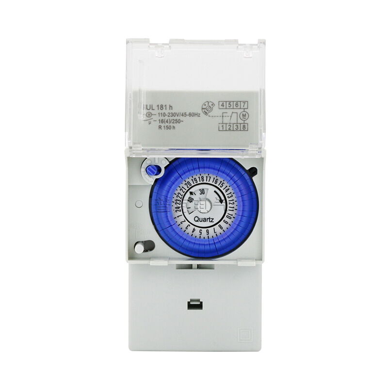 foto del prodotto ymyny interruttore temporizzatore meccanico crediri sul181h, 220 v, 16 a, azionamento motore al quarzo, montaggio su guida din, 24 ore, 8