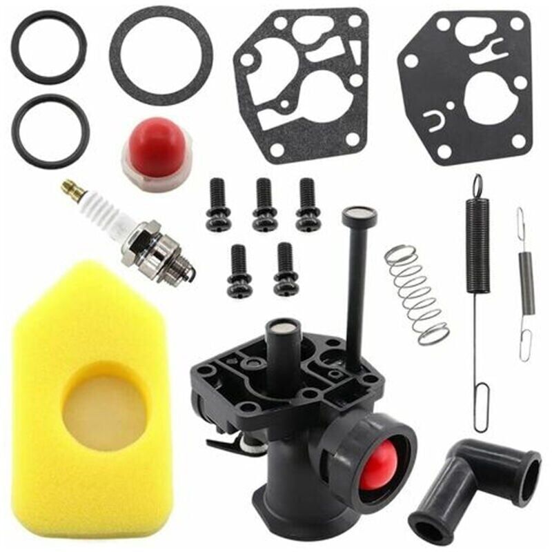 foto del prodotto ymyny kit carburatore per briggs stratton 499809 498809a 494406 tosaerba e filtro aria 698369 molla regolatore 691859 692211 membrana 795083