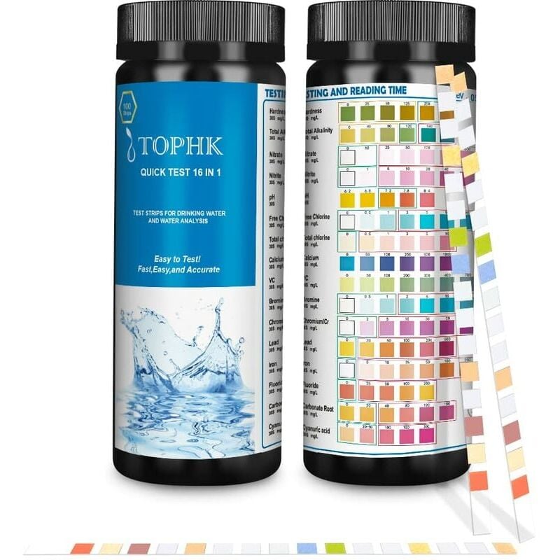 foto del prodotto ymyny kit di analisi dell acqua potabile 16 in 1 strisce di analisi dell acqua potabile kit di analisi dell acqua per test di qualit dell acqua