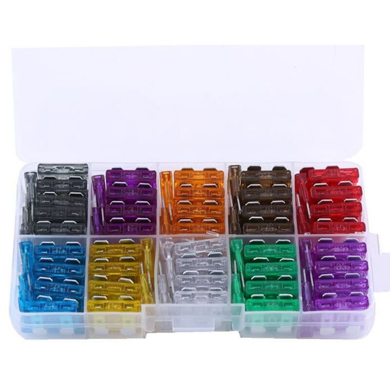foto del prodotto ymyny kit fusibile a lama standard crediri 2a 35a 100p scatola per auto e moto