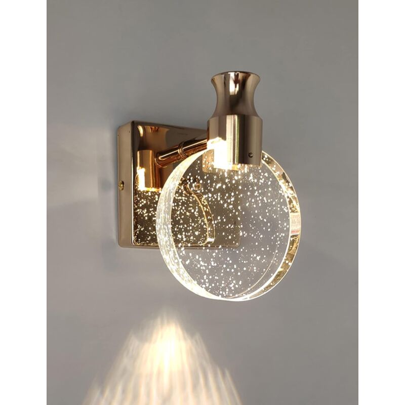 foto del prodotto ymyny lampada da parete in cristallo in stile nordico di lusso lampada da parete rotonda creativa per camera da letto comodino com stanza oro