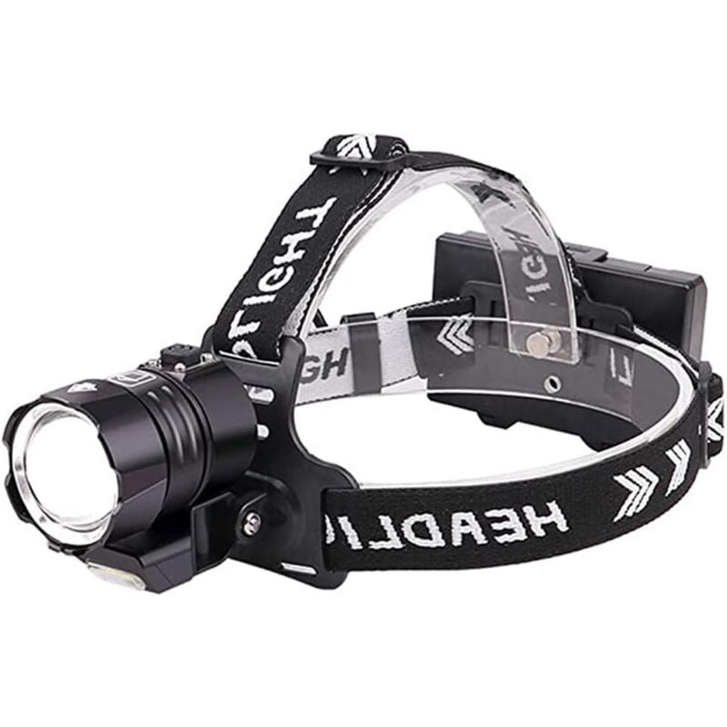 foto del prodotto ymyny lampada frontale a led ricaricabile, potenti lampade frontali a led, torcia frontale impermeabile per esterni, 4 modalit , zoomabile