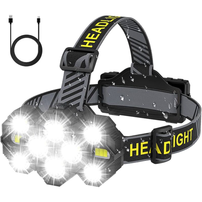foto del prodotto ymyny lampada frontale ricaricabile 2022 aggiornata 22000 lumen 10 led 10 modalit super luminosa l