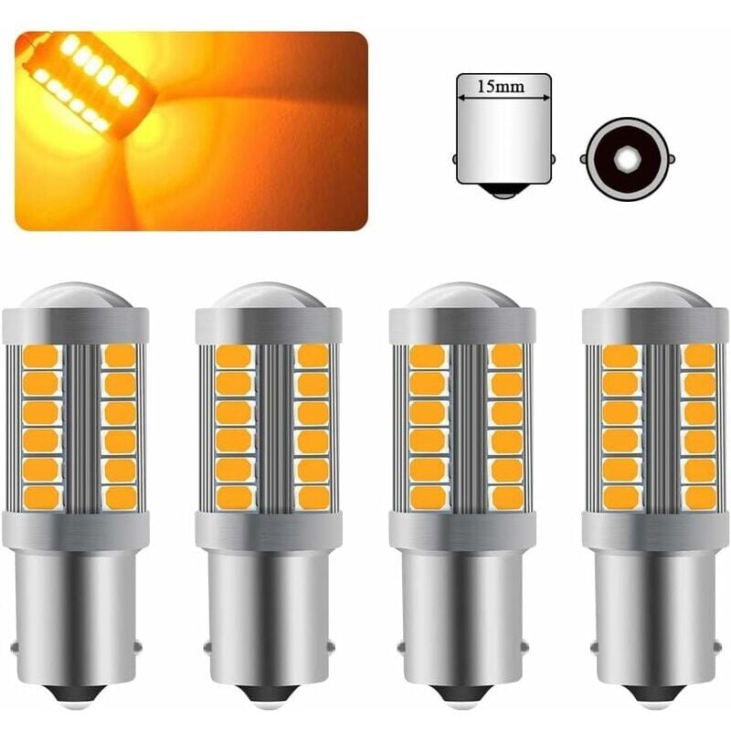 foto del prodotto ymyny lampadina led 1156ba15s p21w, ambra gialla, super luminosa, 6000k, 5630, 33 smd, luce di svolta anteriore e posteriore per auto, 12 30 v
