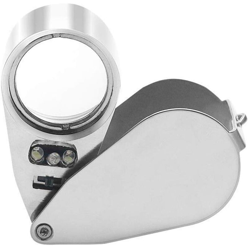 foto del prodotto ymyny lente d ingrandimento tascabile pieghevole da gioielliere crediri 40x con luce led e lampada uv