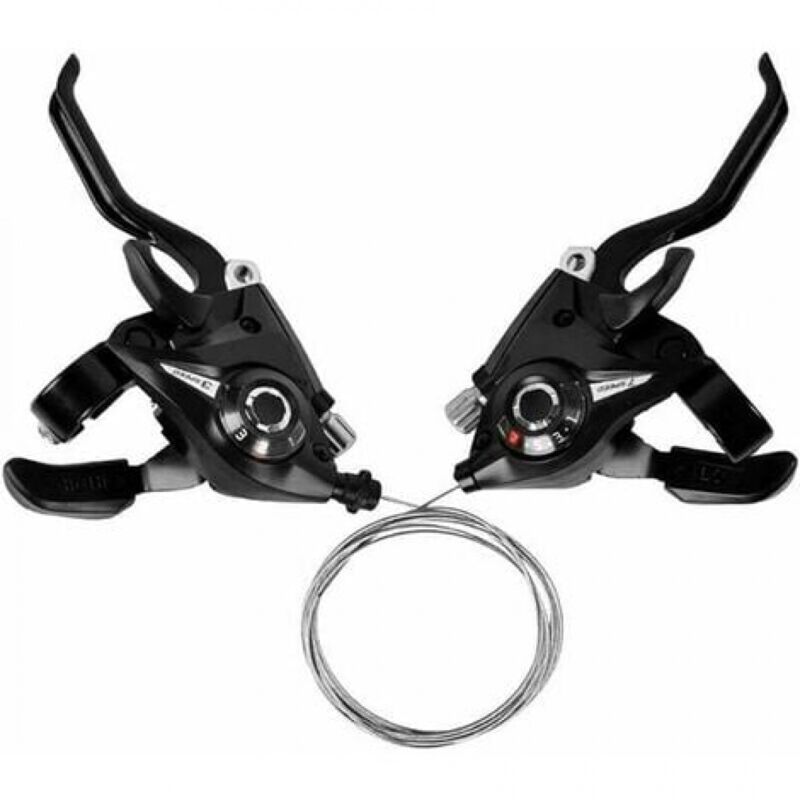 immagine 0 del prodotto ymyny leva del cambio per bici comandi cambio 3 x 7 velocit per mtb, con cavo freno e indicatore di velocit .