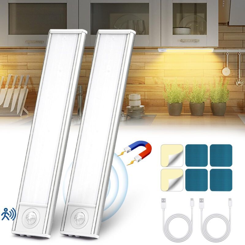 foto del prodotto ymyny luce da cucina a led luce da armadio ricaricabile tramite usb wireless, luce da cucina a led 6000k sottopensile, luce con sensore di