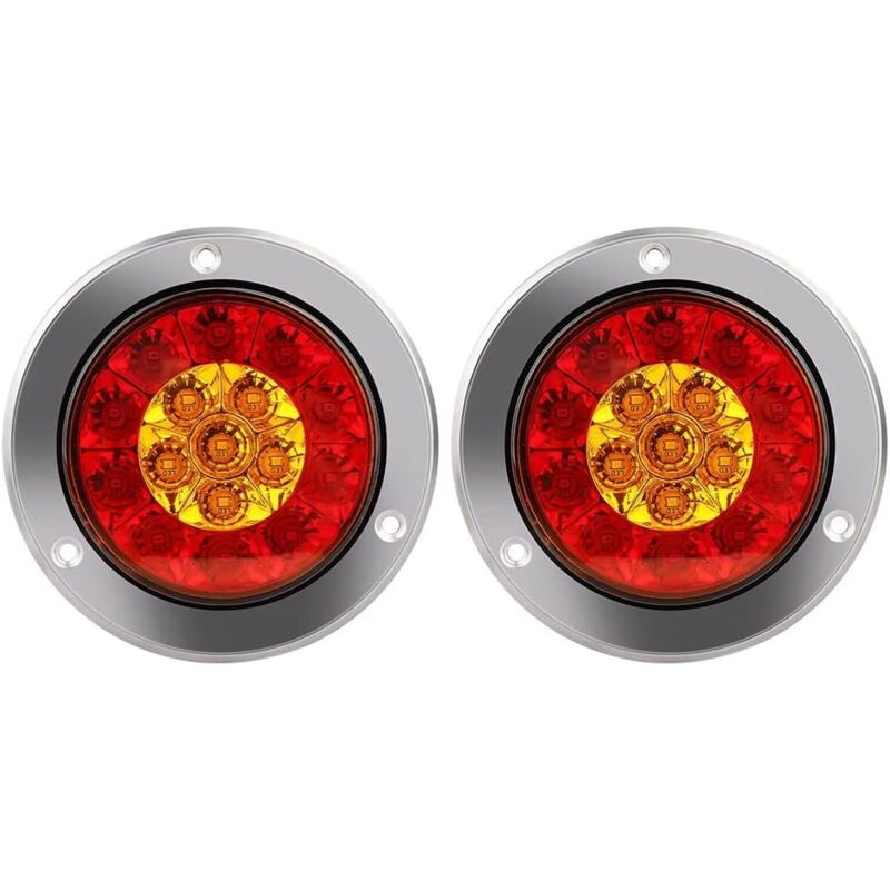 foto del prodotto ymyny luce freno a led rotonda luce di segnalazione posteriore a led rosso ambra 4x4