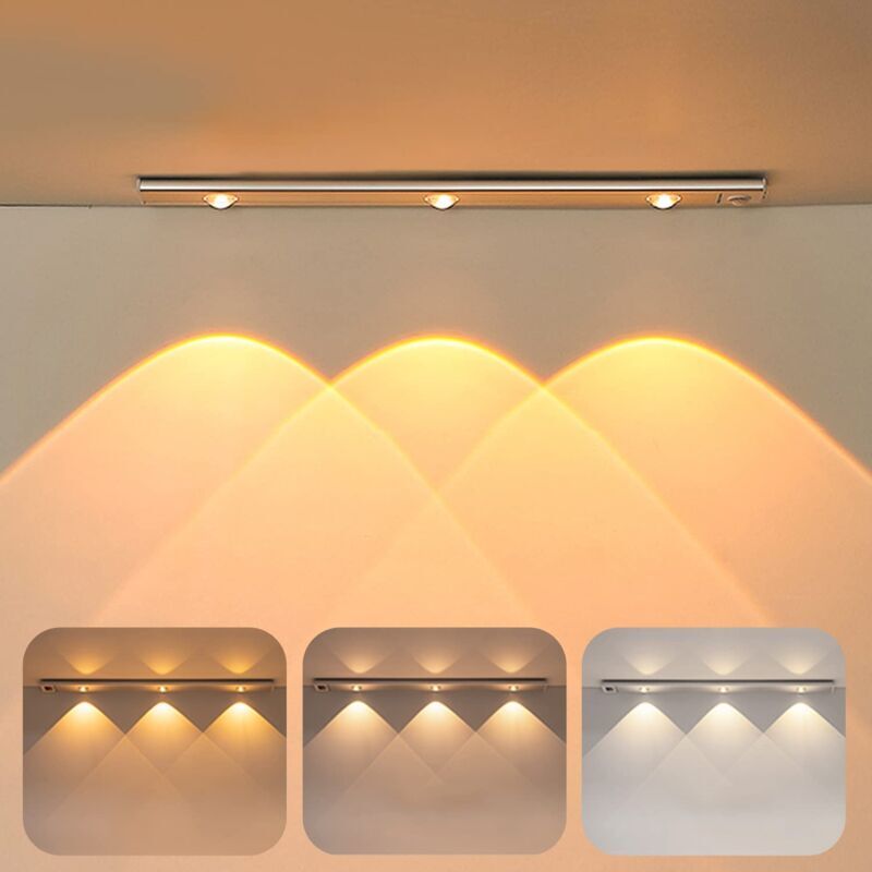 foto del prodotto ymyny luce led da 40 cm, luce per armadio a 4 modalit con sensore di movimento, ricaricabile tramite usb da 550 mah, luce led da cucina wireless
